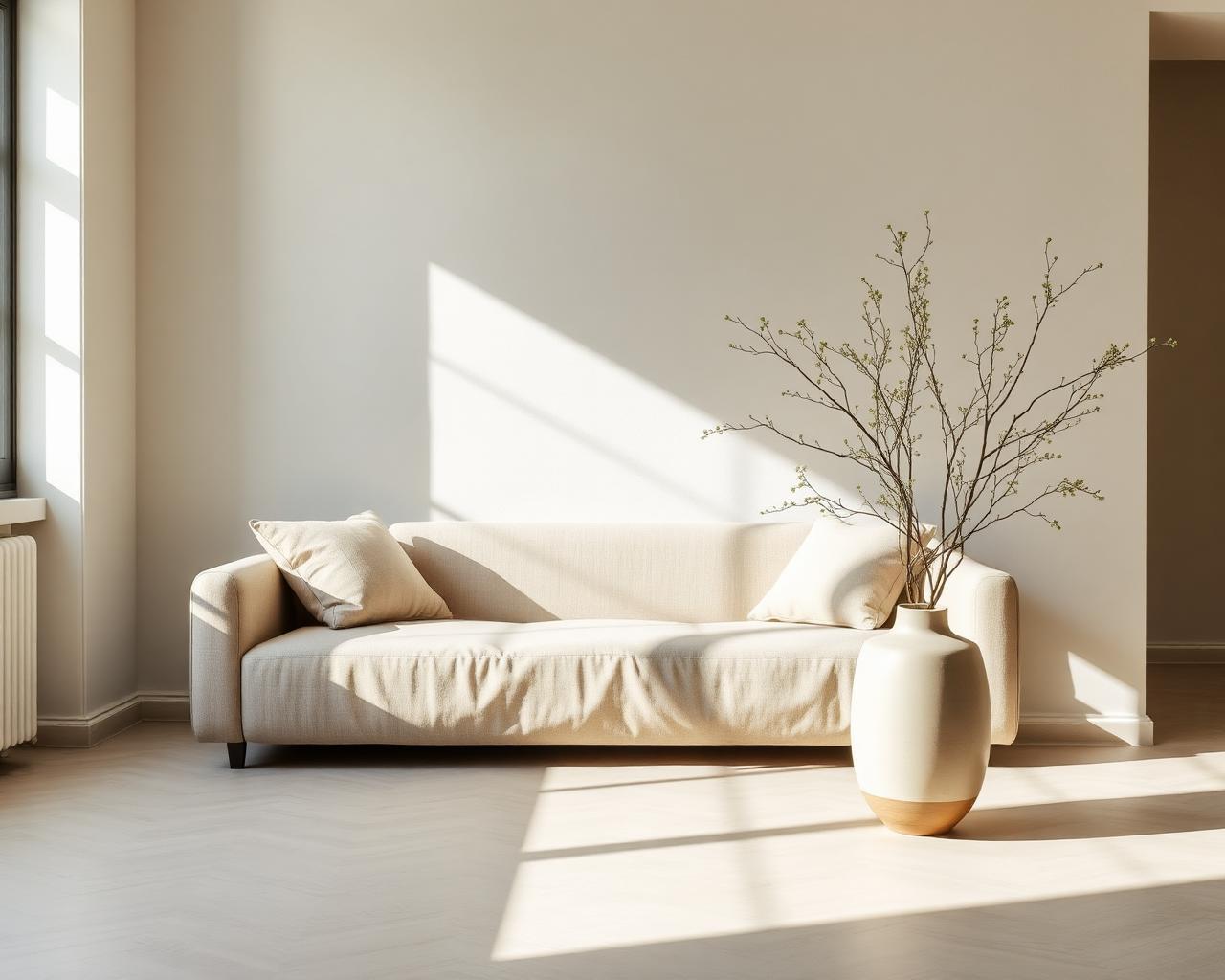 Lina Curved Linen Sofa