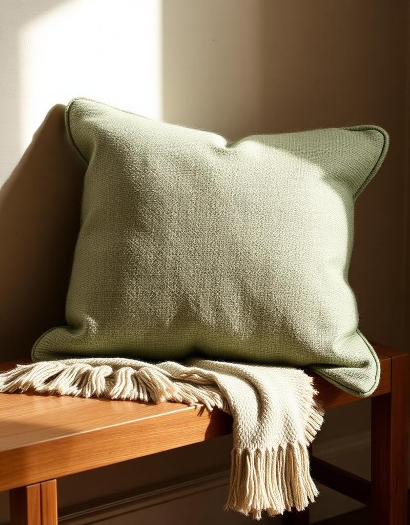 Mira Sage Bouclé Cushion
